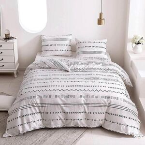 Boho‎ Arrow Black White Duvet Cover Set Full Comforter Bedding Cotton